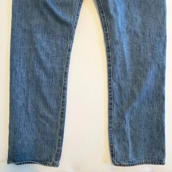 Vintage 90s LEVIS 501 Straight Leg Button Fly Denim Blue Jeans 36 x 32 - Picture 6 of 15